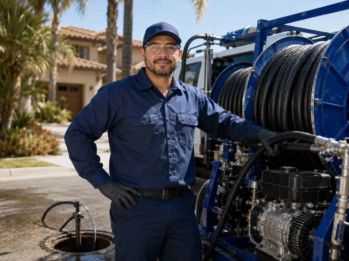 Hydro jet sewer cleaning in La Jolla