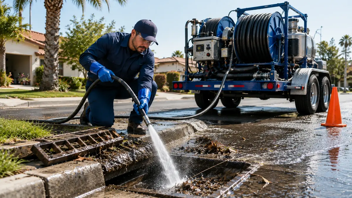 Storm Drain Hydro Jet Cleaning in La Jolla